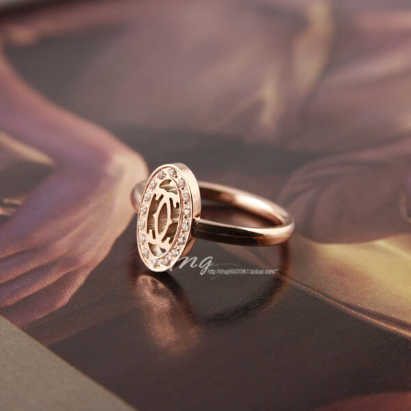 指輪・リングカルティエ ロゴ ドゥーブル C リング ri114 指輪・リングカルティエ ロゴ ドゥーブル C リング ri114