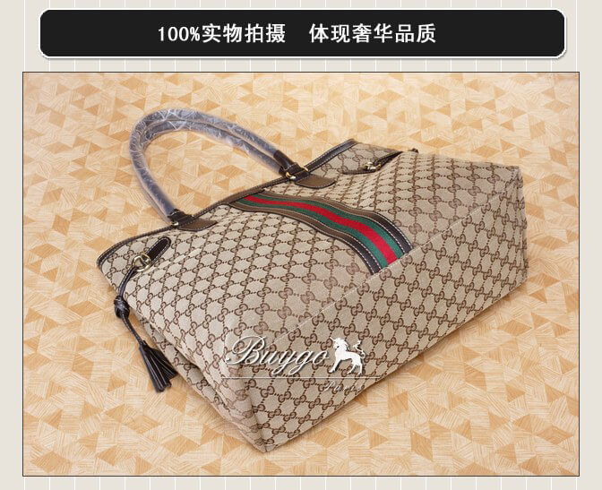 グッチ バッグ スーパーコピーグッチ 232969 FWCHG 9791 Horsebit Tassel ミディアム トートバッグ ベージュ×ダークブラウン グッチ バッグ スーパーコピーグッチ 232969 FWCHG 9791 Horsebit Tassel ミディアム トートバッグ ベージュ×ダークブラウン