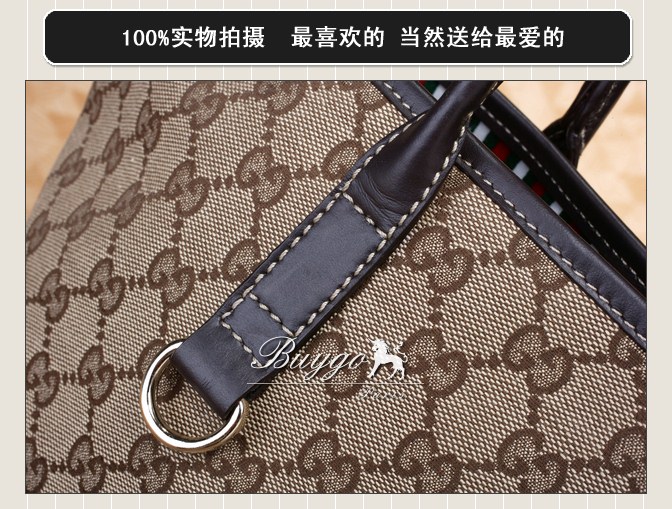 グッチ バッグ スーパーコピーグッチ GGキャンバス トートバッグ ベージュ×ダークブラウン 169945 FCEKG 9643 グッチ バッグ スーパーコピーグッチ GGキャンバス トートバッグ ベージュ×ダークブラウン 169945 FCEKG 9643