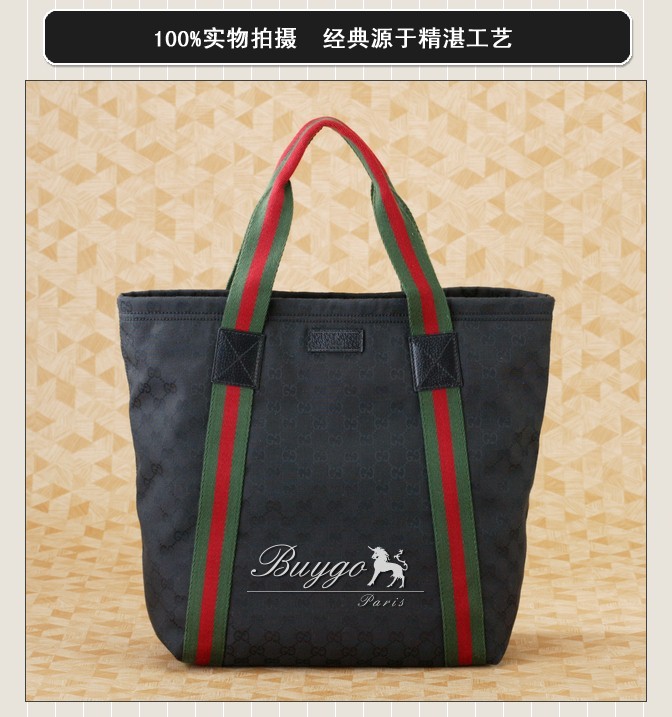 グッチ バッグ スーパーコピーグッチ GGキャンバス シェリーライン トートバッグ ブラック 189669 グッチ バッグ スーパーコピーグッチ GGキャンバス シェリーライン トートバッグ ブラック 189669