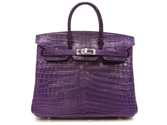 エルメス バーキン25(クロコダイルニロティカスマット/アメジスト) エルメス バーキン25(クロコダイルニロティカスマット/アメジスト)