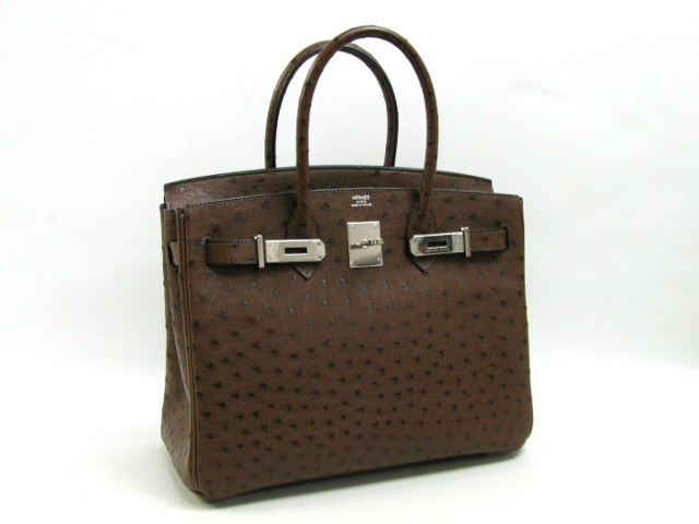 エルメス バーキン30/マロン/金具 シルバー)/オーストリッチ エルメス バーキン30/マロン/金具 シルバー)/オーストリッチ