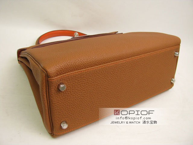 エルメス ケリー スーパーコピー32(内縫い) ゴールド×オレンジ(金具:シルバー) her318 エルメス ケリー スーパーコピー32(内縫い) ゴールド×オレンジ(金具:シルバー) her318