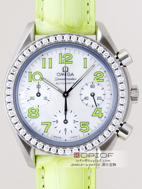 オメガ スピードマスター スーパーコピー3835.72.35 ダイヤベゼル グリーン皮 ホワイトシェルグリーンアラビア オメガ スピードマスター スーパーコピー3835.72.35 ダイヤベゼル グリーン皮 ホワイトシェルグリーンアラビア
