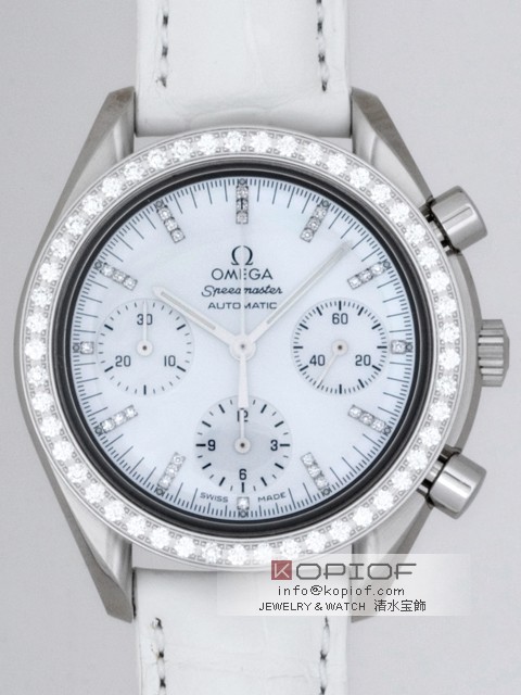 オメガ スピードマスター スーパーコピー3815.77.36 ダイヤベゼル 白皮 ホワイトシェル オメガ スピードマスター スーパーコピー3815.77.36 ダイヤベゼル 白皮 ホワイトシェル