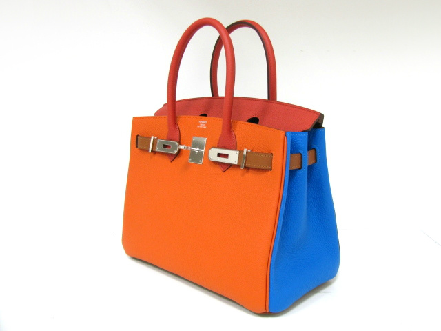 エルメス バーキン30/トリヨンクレマンス/エタン×オレンジ×サンギンヌ×ゴールド×ブルーリン×ブルーエレクトリック エルメス バーキン30/トリヨンクレマンス/エタン×オレンジ×サンギンヌ×ゴールド×ブルーリン×ブルーエレクトリック