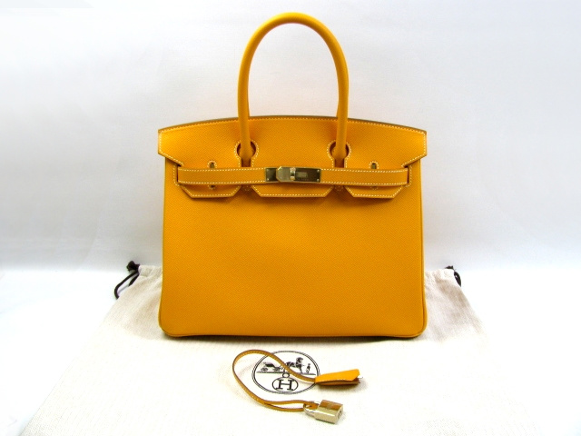 エルメス バーキン30/ジョーヌドール×オレンジ(ゴールド金具)/ヴォーエプソン エルメス バーキン30/ジョーヌドール×オレンジ(ゴールド金具)/ヴォーエプソン
