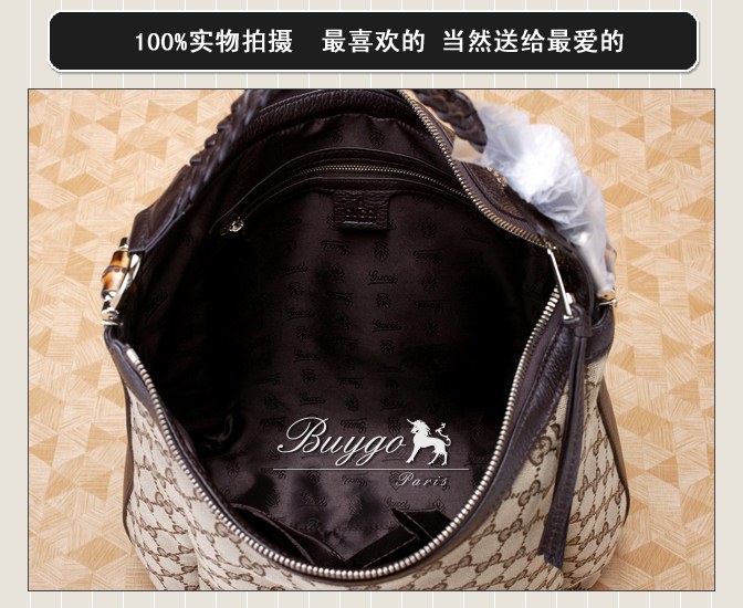 グッチ バッグ スーパーコピーグッチ 257090 FWHCN 8499 Bamboo Bar ミディアム ホーボーバッグ ベージュ×ミリタリーグリーン グッチ バッグ スーパーコピーグッチ 257090 FWHCN 8499 Bamboo Bar ミディアム ホーボーバッグ ベージュ×ミリタリーグリーン
