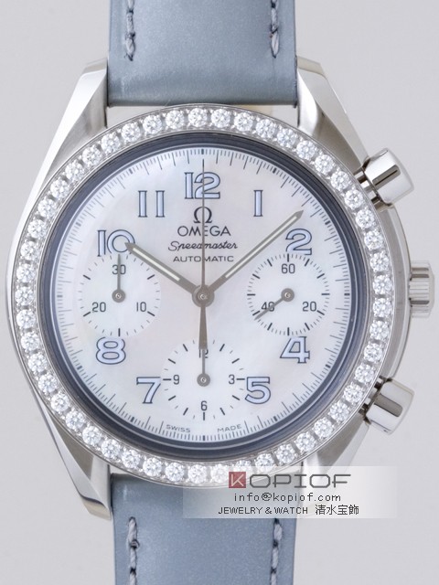オメガ スピードマスター スーパーコピー3815.72.55 ダイヤベゼル グレー皮 ホワイトシェルグレーアラビア オメガ スピードマスター スーパーコピー3815.72.55 ダイヤベゼル グレー皮 ホワイトシェルグレーアラビア