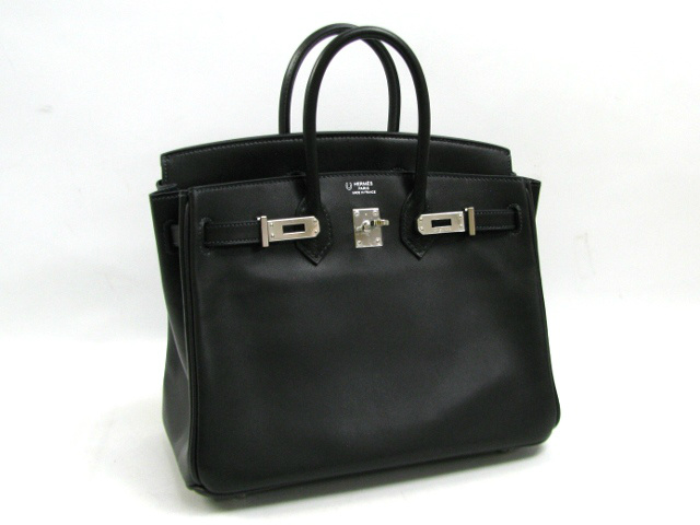 エルメス バーキン25(エヴァーカーフ/ブラック(外側)×インディゴ(内側)/シルバー/金具) エルメス バーキン25(エヴァーカーフ/ブラック(外側)×インディゴ(内側)/シルバー/金具)