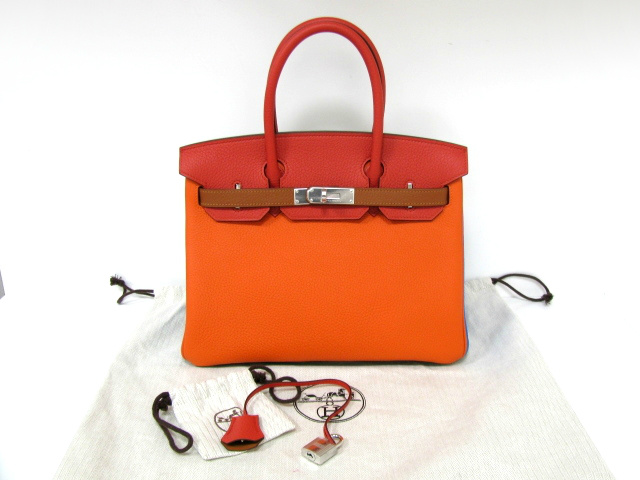 エルメス バーキン30/トリヨンクレマンス/エタン×オレンジ×サンギンヌ×ゴールド×ブルーリン×ブルーエレクトリック エルメス バーキン30/トリヨンクレマンス/エタン×オレンジ×サンギンヌ×ゴールド×ブルーリン×ブルーエレクトリック