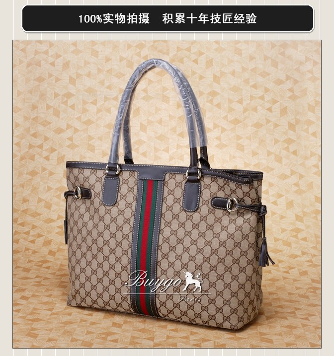 グッチ バッグ スーパーコピーグッチ 232969 FWCHG 9791 Horsebit Tassel ミディアム トートバッグ ベージュ×ダークブラウン グッチ バッグ スーパーコピーグッチ 232969 FWCHG 9791 Horsebit Tassel ミディアム トートバッグ ベージュ×ダークブラウン