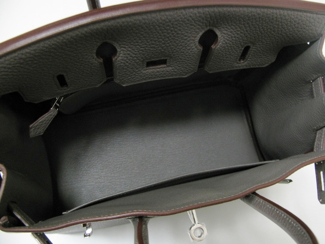 エルメス バーキン25(エヴァーカーフ/ブラック(外側)×インディゴ(内側)/シルバー/金具) エルメス バーキン25(エヴァーカーフ/ブラック(外側)×インディゴ(内側)/シルバー/金具)