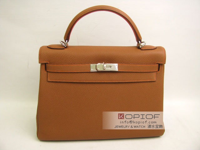 エルメス ケリー スーパーコピー32(内縫い) ゴールド×オレンジ(金具:シルバー) her318 エルメス ケリー スーパーコピー32(内縫い) ゴールド×オレンジ(金具:シルバー) her318