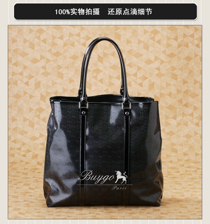 グッチ バッグ スーパーコピーグッチ トート ブラックGGコーティングファブリック 223668 FU49R 1000 グッチ バッグ スーパーコピーグッチ トート ブラックGGコーティングファブリック 223668 FU49R 1000