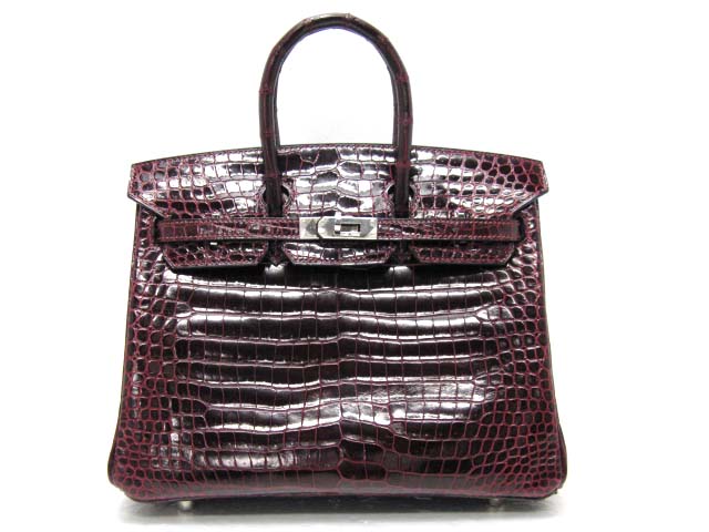 エルメス バーキン25(クロコダイルポロサス/プラム) エルメス バーキン25(クロコダイルポロサス/プラム)