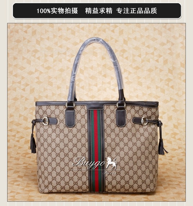 グッチ バッグ スーパーコピーグッチ 232969 FWCHG 9791 Horsebit Tassel ミディアム トートバッグ ベージュ×ダークブラウン グッチ バッグ スーパーコピーグッチ 232969 FWCHG 9791 Horsebit Tassel ミディアム トートバッグ ベージュ×ダークブラウン