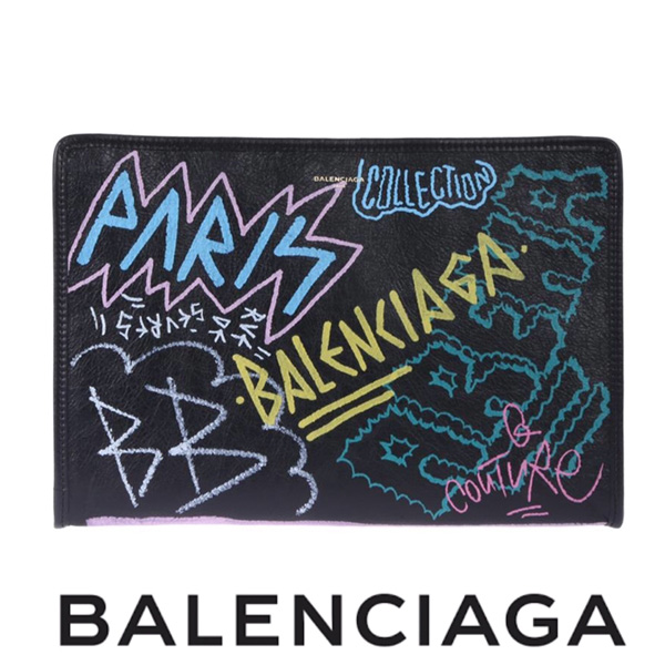 バレンシアガ クラッチバッグ Bazar Graffiti Clutch in Arena Leather バレンシアガスーパーコピー バレンシアガ クラッチバッグ Bazar Graffiti Clutch in Arena Leather バレンシアガスーパーコピー