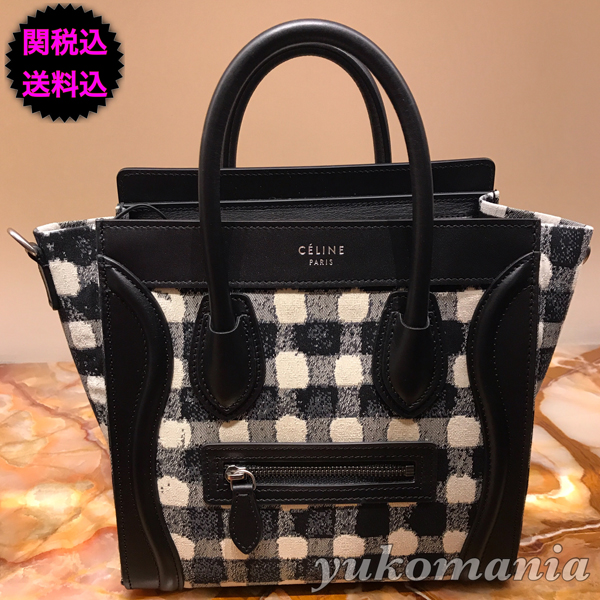 セリーヌ ショルダーバッグ ポシェット NANO SHOPPER ナノショッパー ブラックXホワイト セリーヌコピー