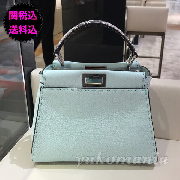 フェンディ ハンドバッグ コピーフェンディ パイソン ピーカブー ハンドバッグ 新作SELLERIA PEEKABOO MINI ACQUA 水色 8BN244 N8K F10VC フェンディ ハンドバッグ コピーフェンディ パイソン ピーカブー ハンドバッグ 新作SELLERIA PEEKABOO MINI ACQUA 水色 8BN244 N8K F10VC