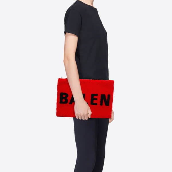 【バレンシアガ】バレンシアガ*SHEARLING POCHETTE クラッチバッグ レッド/ブラック 【バレンシアガ】バレンシアガ*SHEARLING POCHETTE クラッチバッグ レッド/ブラック