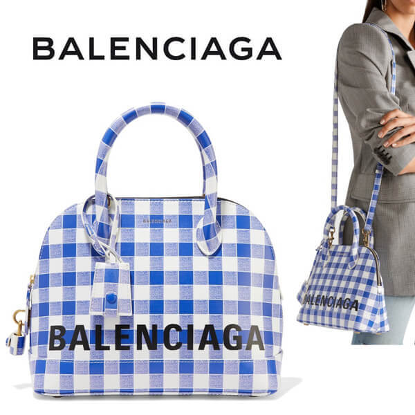 バレンシアガ チェック柄 ILLE S BLANCロゴ チェック バレンシアガ チェック柄 ILLE S BLANCロゴ チェック
