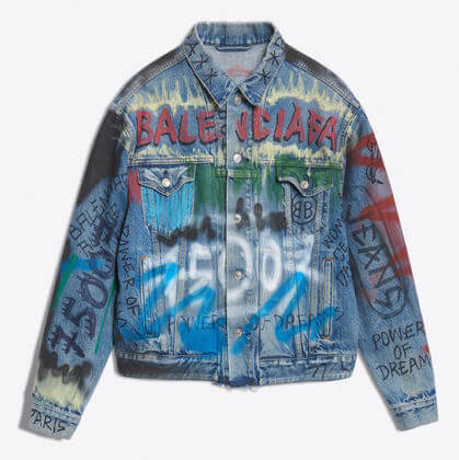 バレンシアガ 大人気 「LIKE A MAN」ロゴ ジャケット ライト ブルー バレンシアガ 大人気 「LIKE A MAN」ロゴ ジャケット ライト ブルー