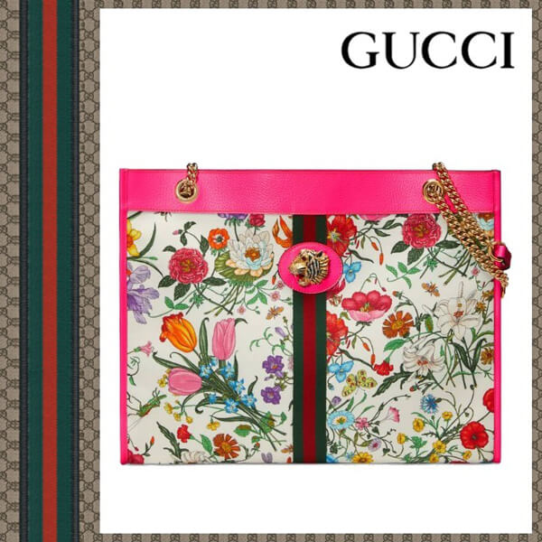 グッチ フローラ プリント19SS Borsa shopping Rajah misura grande 花柄 トート グッチ フローラ プリント19SS Borsa shopping Rajah misura grande 花柄 トート