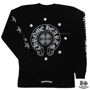 2020年春夏新作 クロムハーツ ロングＴシャツ 偽物 ホースシュー&amp;スター ブラック