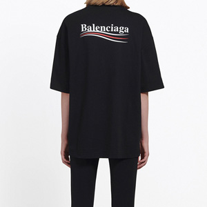 バレンシアガ tシャツ 偽物 レディース ブラック半袖 バレンシアガ パロディ 556102 TAV44 1000 バレンシアガ tシャツ 偽物 レディース ブラック半袖 バレンシアガ パロディ 556102 TAV44 1000