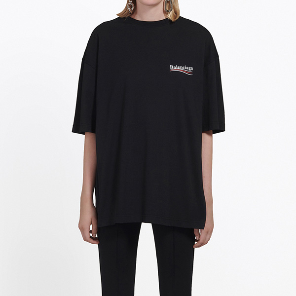 バレンシアガ tシャツ 偽物 レディース ブラック半袖 バレンシアガ パロディ 556102 TAV44 1000 バレンシアガ tシャツ 偽物 レディース ブラック半袖 バレンシアガ パロディ 556102 TAV44 1000