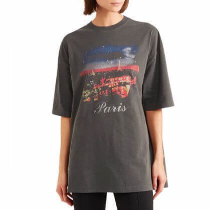バレンシアガ tシャツ 偽物 大人気 Oversize Paris プリントTシャツ 480065TYK361055 バレンシアガ tシャツ 偽物 大人気 Oversize Paris プリントTシャツ 480065TYK361055