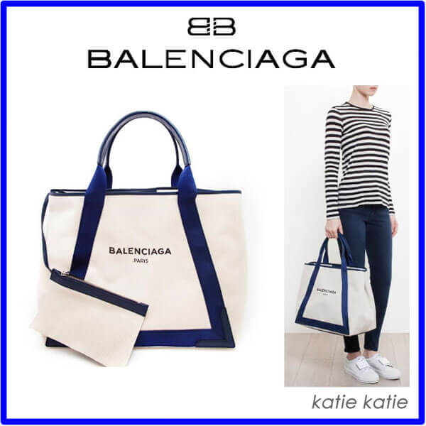 バレンシアガスーパーコピートートバッグ☆Large Canvas Logo Tote☆ NAVY CABAS B6787 バレンシアガスーパーコピートートバッグ☆Large Canvas Logo Tote☆ NAVY CABAS B6787