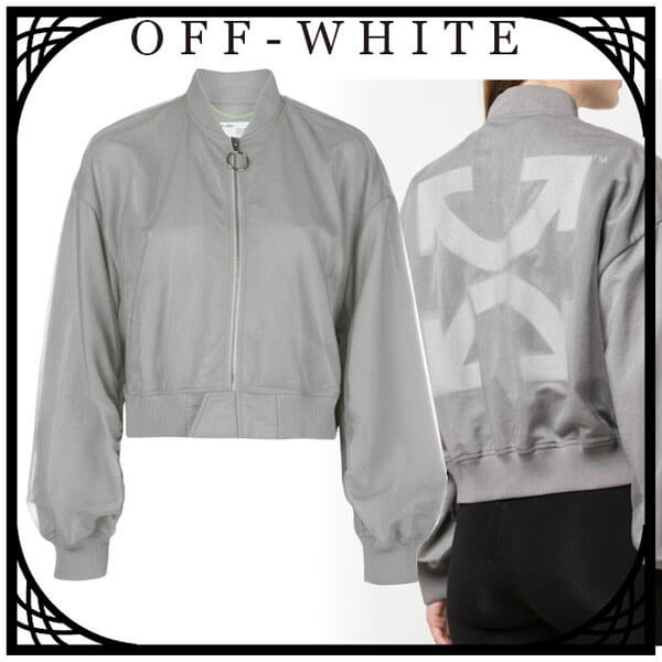 サカイ ボンバージャケット 偽物 プリント Off-White 日本未入荷