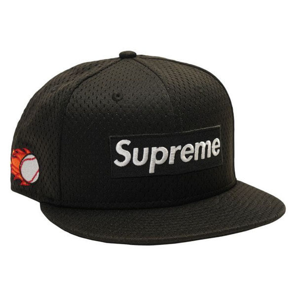 シュプリーム ニューエラ 偽物 Mesh Box Logo New Era Cap ニューエラ Black