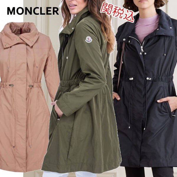 モンクレールMONCLERコピー ロングコート MALACHITEレディース 1C70900 C0276 スプリングコート レインコート ブラック