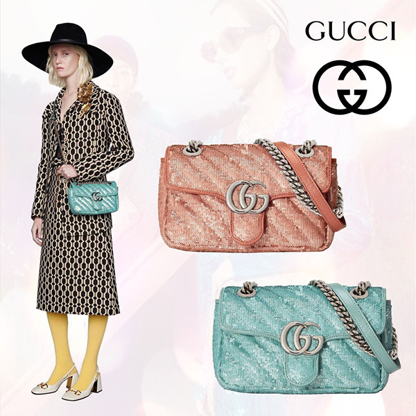 美しすぎるー グッチ GGマーモントMINIスパンコールバッグ コピー 4467449SYWP5966 美しすぎるー グッチ GGマーモントMINIスパンコールバッグ コピー 4467449SYWP5966