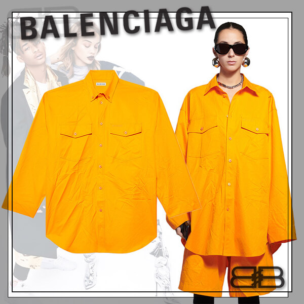 バレンシアガ◆OVERSIZE ボタンダウンシャツ 偽物 658806TKP077541 バレンシアガ◆OVERSIZE ボタンダウンシャツ 偽物 658806TKP077541