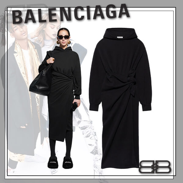 バレンシアガ◆EASYWRAP フーデッドドレス 偽物 659077TJV441000 バレンシアガ◆EASYWRAP フーデッドドレス 偽物 659077TJV441000