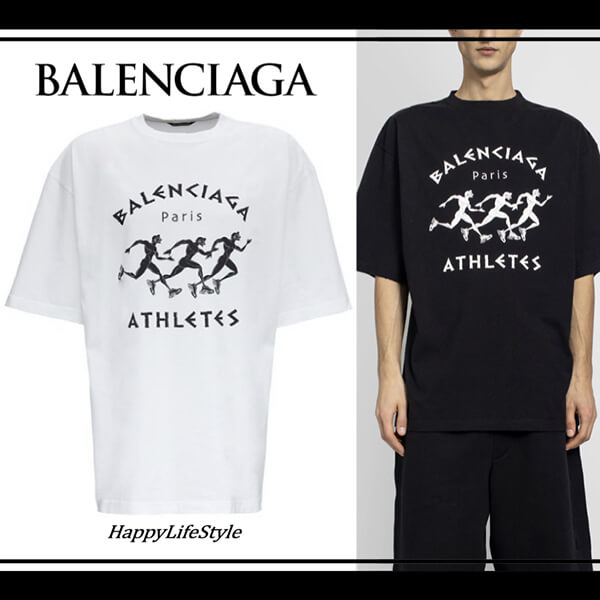 バレンシアガ◆マラソンプリント コットンTシャツ バレンシアガ◆マラソンプリント コットンTシャツ