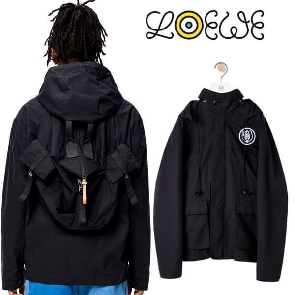 ロエベ*雑誌掲載 コットン バックパックジャケット 偽物 H664330X11 ロエベ*雑誌掲載 コットン バックパックジャケット 偽物 H664330X11