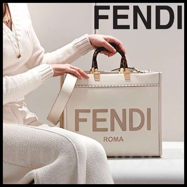 フェンディ 21SS SUNSHINE ロゴ べっ甲ハンドル レザー製 ショッパー 8BH386ABVLF0K7E フェンディ 21SS SUNSHINE ロゴ べっ甲ハンドル レザー製 ショッパー 8BH386ABVLF0K7E