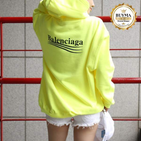 バレンシアガ☆21SS 新作 WAVEロゴ パーカー YELLOW バレンシアガ☆21SS 新作 WAVEロゴ パーカー YELLOW