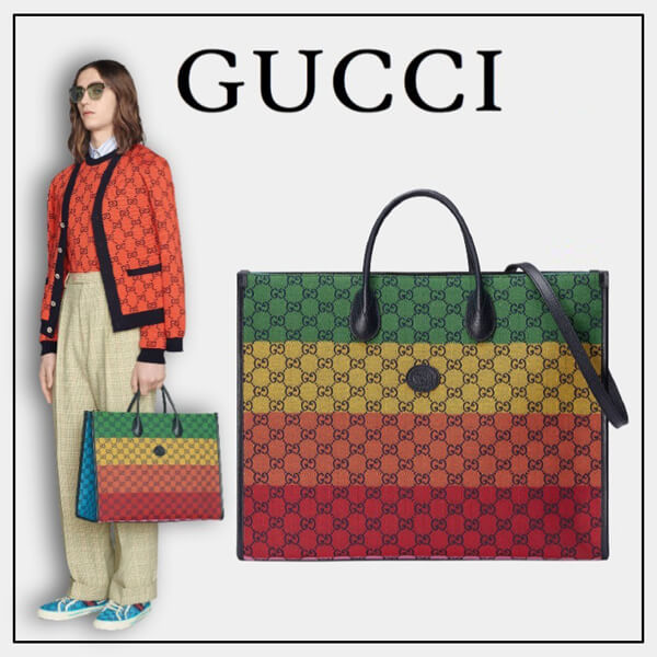 グッチ マルチカラー ラージ トートバッグ GG レザー 659980 2U1BN 4198 グッチ マルチカラー ラージ トートバッグ GG レザー 659980 2U1BN 4198