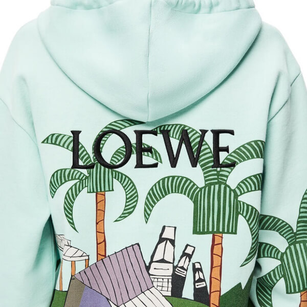 ロエベ★イースター アイランド プリント フーディー★コットン★S897Y25X01 ロエベ★イースター アイランド プリント フーディー★コットン★S897Y25X01