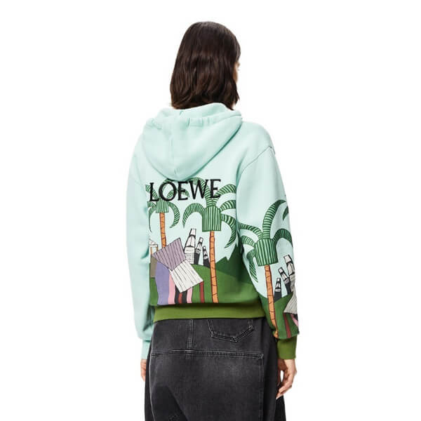 ロエベ★イースター アイランド プリント フーディー★コットン★S897Y25X01 ロエベ★イースター アイランド プリント フーディー★コットン★S897Y25X01