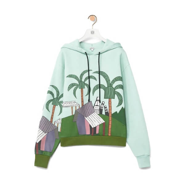 ロエベ★イースター アイランド プリント フーディー★コットン★S897Y25X01 ロエベ★イースター アイランド プリント フーディー★コットン★S897Y25X01