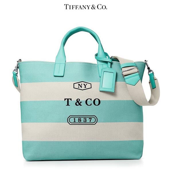 ティファニー&amp;Co キャンバスストライプ トートバッグ 限定デザイン♪
