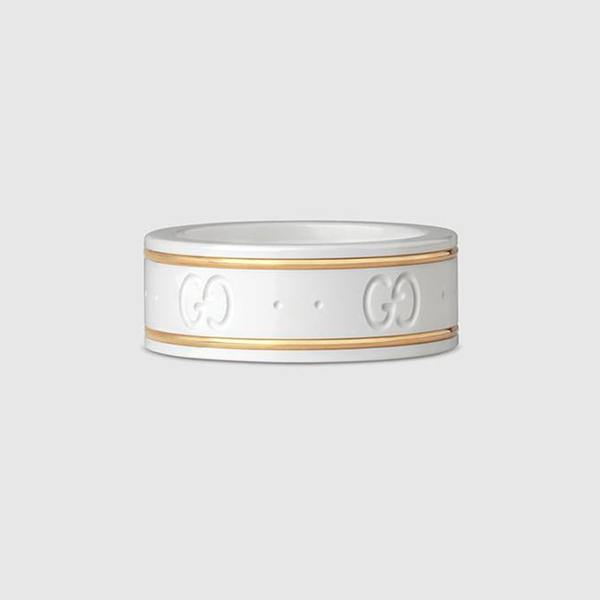 グッチ 18K ゴールド ライン GGパターン アイコン 偽物 リング 2色 グッチ 18K ゴールド ライン GGパターン アイコン 偽物 リング 2色
