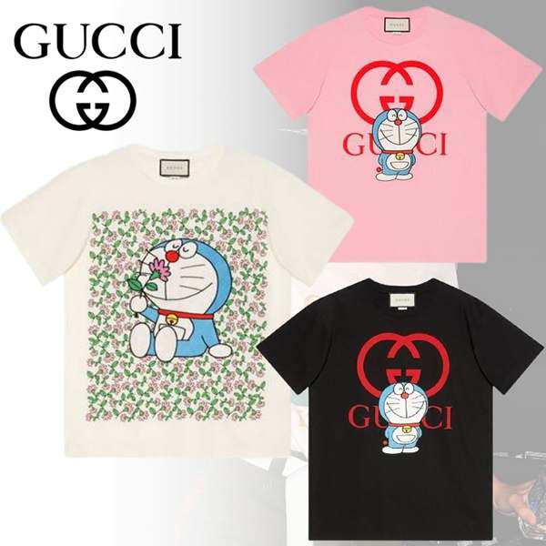 ☆新作☆ グッチ ドラえもん コピー グッチ コットンTシャツ 615044 XJDIB 1152